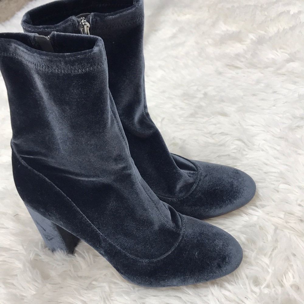 Sam Edelman Faux Velvet Zip Up Heeled Boots